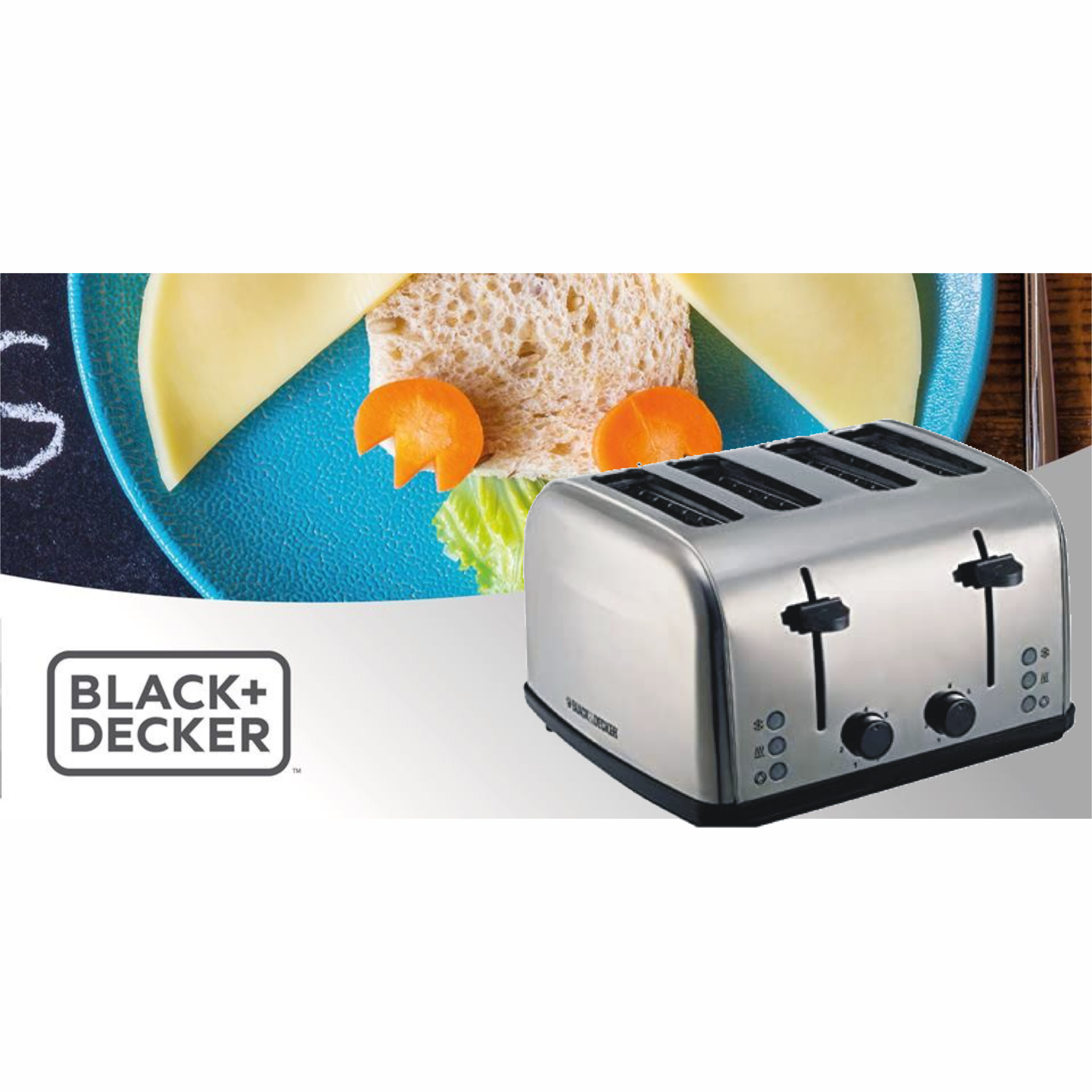 black & decker et304-b5 stainless steel cool touch 4 slice toaster