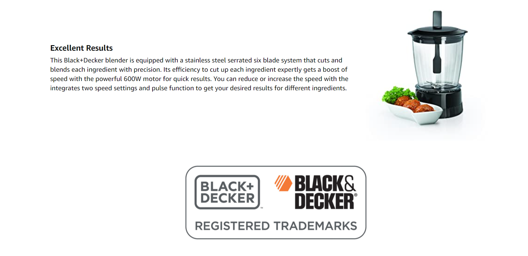 BLACK + DECKER Blender Chopper BXBL6002IN - Parts & Features 